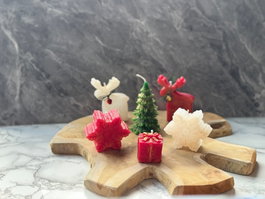 Aberto Design Christmas Candle Set13 Multicolor